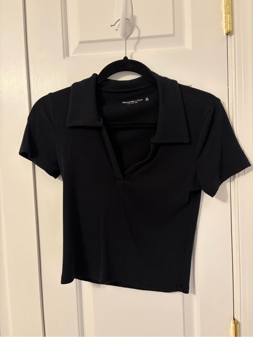 Abercrombie & Fitch Black Short Sleeve Polo Top